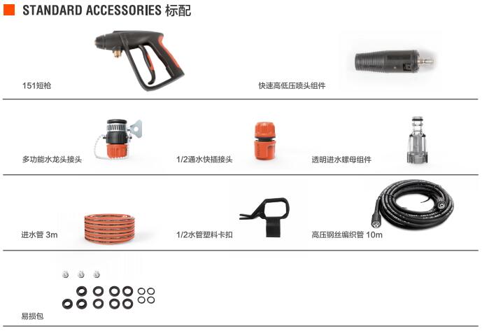 億力高壓清洗機(jī)YLQ6790G標(biāo)準(zhǔn)配件